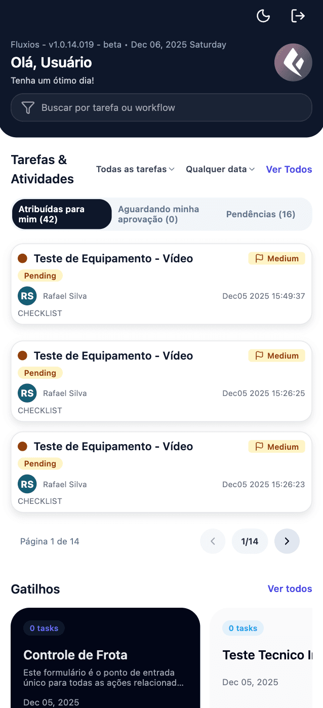 Fluxios mobile - evidências em campo